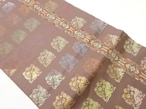 角倉文に幾何学模様織出し名古屋帯